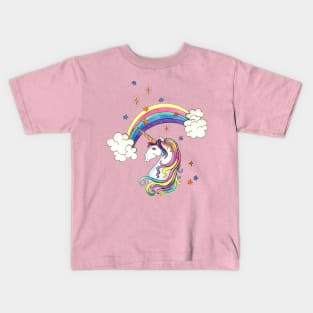 rainbow unicorn Kids T-Shirt